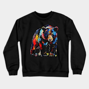 American Black Bear Colorful Pop Art Design Animal Lover Gift Idea Crewneck Sweatshirt